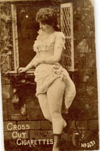 1880s Cross Cut Cigarettes Tobacco Card Lovely Lady F137