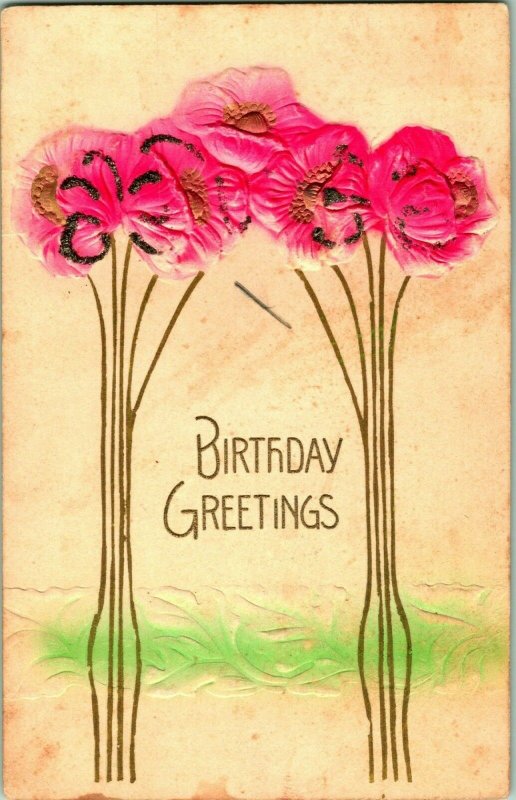 Vtg Postcard Hagerstown MI Advertising Packett Brothers Sewing Maching Birthday