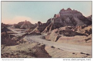 The Foot Of Cedar Pass The Badlands Nat Monument South Dakota Hand Colored Al...