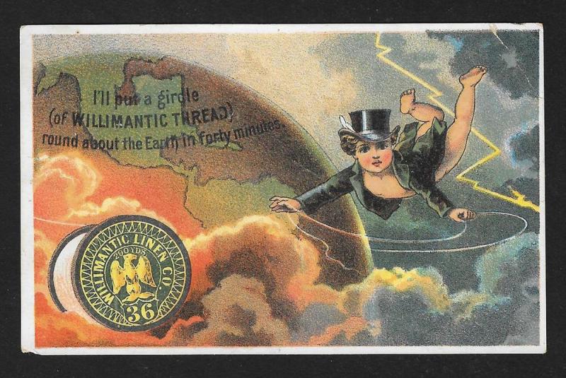 VICTORIAN TRADE CARD Willimantic Thread Fantasy