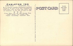 Melbourne Florida FL Carleton Inn & Grounds Hotel c1930s-40s Postcard