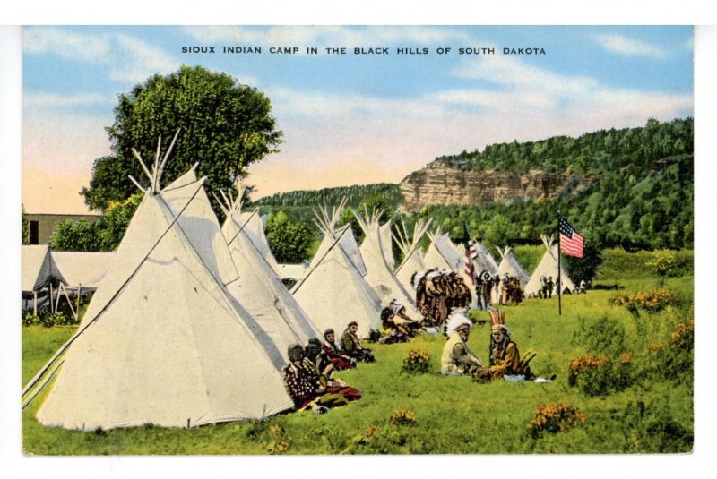 Sioux Indian Camp in The Black Hills of South Dakota