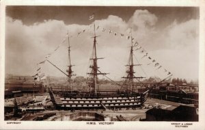 H.M.S. Victory War Ship RPPC  06.66