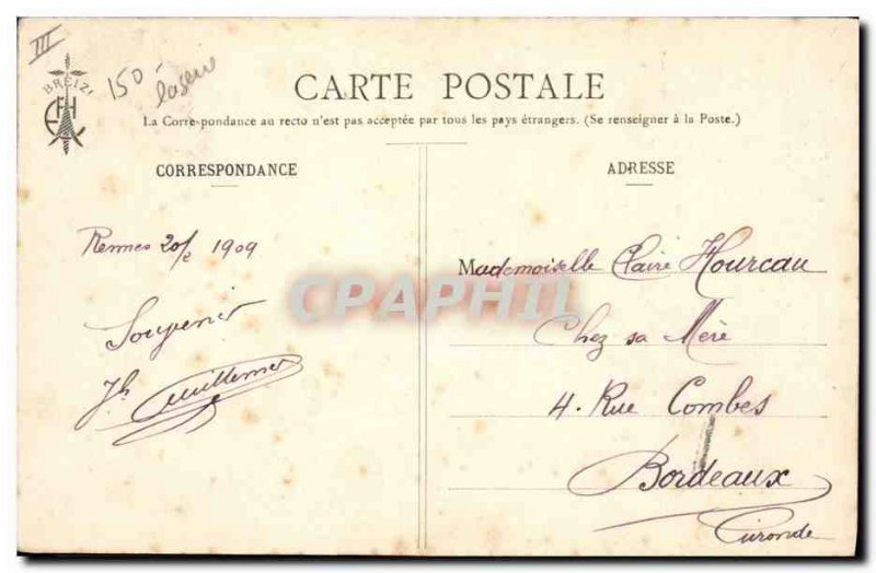 Postcard Old Botrel Lilac White