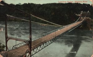 Vintage Postcard 1911 Suspension Bridge Queenstown to Lewiston Niagara River