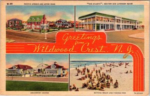 Postcard BEACH SCENE Wildwood New Jersey NJ AN2040