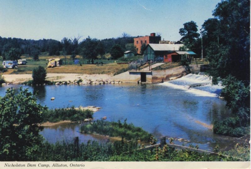 Nicholston Dam Camp Alliston ON Ontario Hwy #89 Vintage Postcard D18