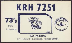 KRH-7251 Parsons Lawrence,KS QSL Card