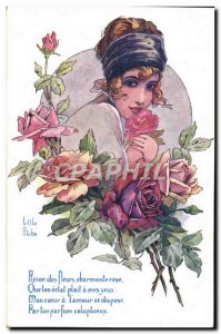 Old Postcard Fantasy Illustrator Woman Little Pitche