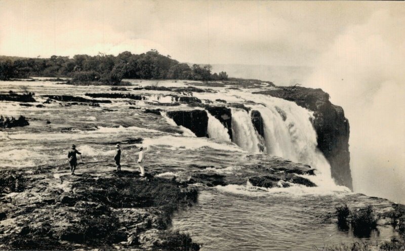 Zimbabwe Victoria Fall The Rapids Main Falls Cataract Island Zambia RPPC 06.22 