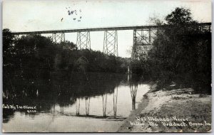 1909 Des Moines River Below The Viaduct Boone Iowa IA Posted Postcard