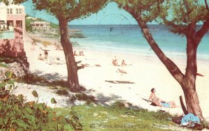 Vintage Postcard 1952 Elbow Beach Surf Club Sun Bathing Resort Cottage Bermuda