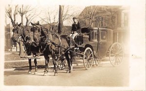 Horse Drawn Carriage Horse Drawn Unused stain on card, real photo