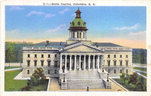 Columbia South Carolina 1940s Postcard State Capitol