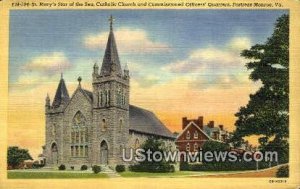 St Marys Star Sea Catholic Church  - Fortress Monroe, Virginia VA Postcard