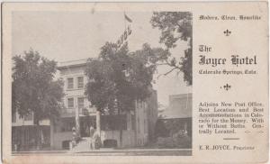 Colorado Colo Co Postcard 1914 COLORADO SPRINGS JOYCE HOTEL