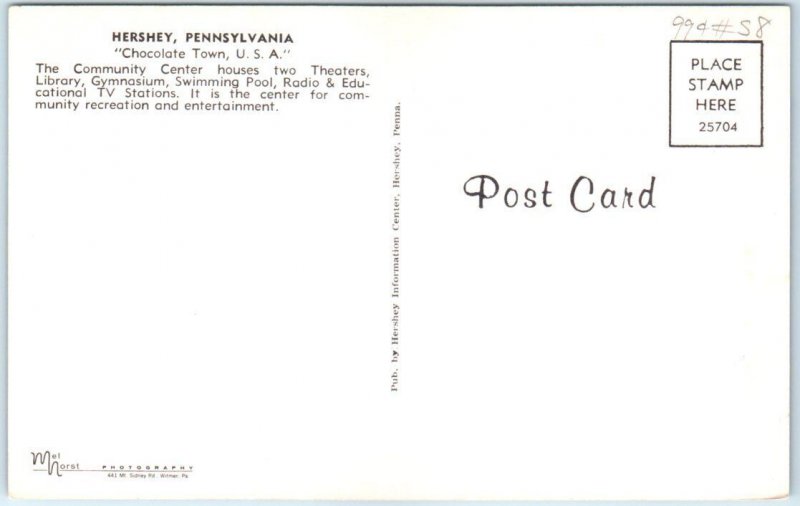 Postcard - The Hershey Community Center Building - Hershey, Pennsylvania
