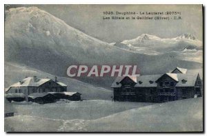 Old Postcard Dauphine Lautaret (2075 m) Hotels and Galibier (Winter)