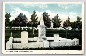 H Knox Tomb Thomaston Maine ME Postcard A32