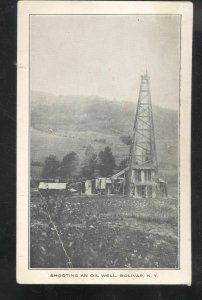 BOLIVAR NEW YORK NY SHOOTING OIL WELL VINTAGE POSTCARD