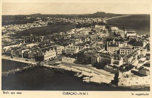 curacao, N.W.I., WILLEMSTAD, Bird's Eye View (1930s) Spritzer RPPC Postcard (2)