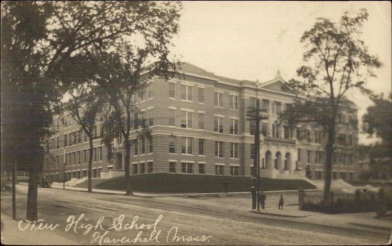 Haverhill MA High School c1910 Real Photo Postcard