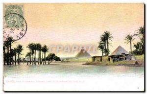 CPA Egypt Egypte Cairo The pyramids during the inundation of the Nîle 