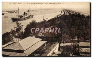 Old Postcard Egypt Egypt Port Said The Suez canals and Freshwater showing 14 ...
