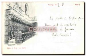 Old Postcard Bourg Eglise de Brou The Stalls Map 1899