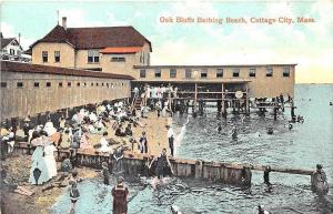 Oak Bluffs MA Bathing Beach Cottage City MA Postcard