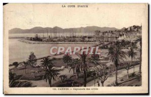 Old Postcard Cannes Esplanade des Allies