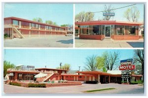 Fort Smith Arkansas AR Postcard Sand Motel Restaurant Multiview c1960 Vintage