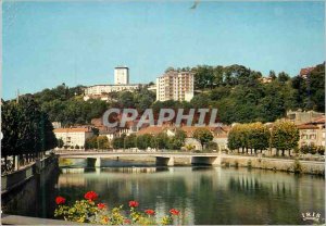 Modern Postcard Epinal (Vosges) Clemenceau Bridge on the Moselle and the Zup