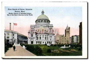 Postcard Old First Church Of Christ Scientist Boston Mass Scollay Square