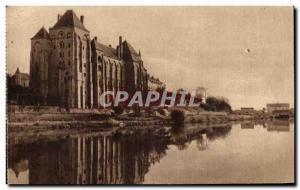 Old Postcard L & # 39Abbaye Solesmes View of the Right bank of the Sarthe
