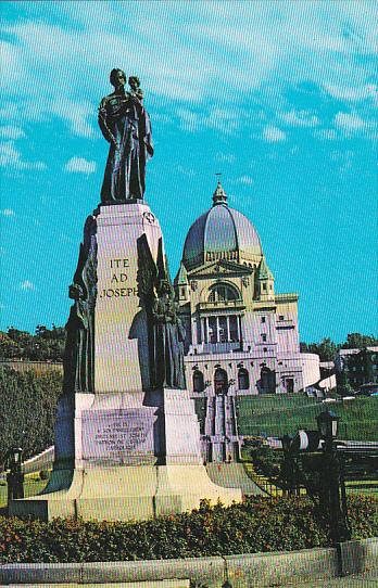 Canada Quebec Montreal The Statue Of Saint Joseph and Saint Joseph Oratory