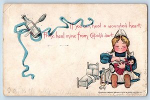 E Curtis Tuck Signed Postcard Little Girl As A Doctor Playing Cedar Rapids IA