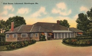 Vintage Postcard 1930's View of Club House Lakewood Skowhegan Maine ME