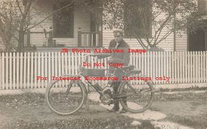 OH, Spencer, Ohio, RPPC, Paul with His Thor Motorcycle, 1909 PM