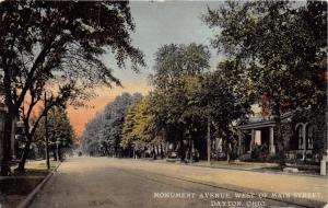 DAYTON OHIO MONUMENT AVENUE WEST OF MAIN STREET POSTCARD 1912