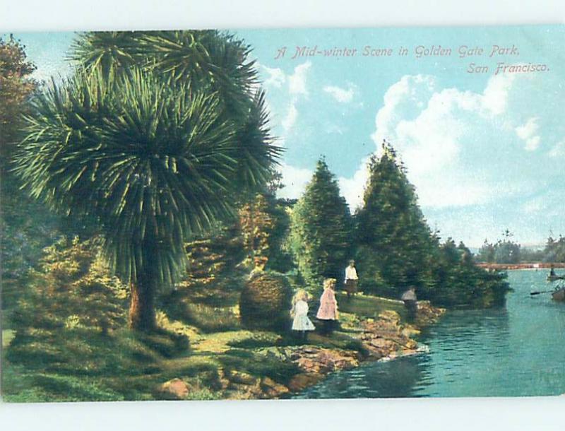Unused Divided-Back PARK SCENE San Francisco California CA hk9005