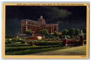 1944 View Of Cavalier Hotel Exterior Virginia Beach Virginia VA Trees Postcard