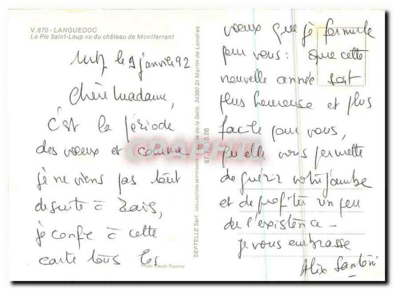 Postcard Modern Languedoc Pic San Loup saw the castle Montferrant