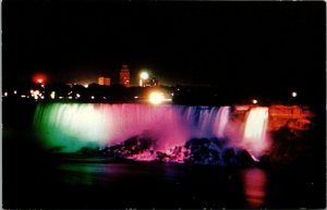 Postcard Niagara Falls At Night 