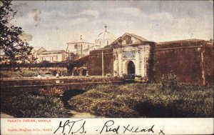 Manila Philippines Puerta Parian c1910 Vintage Postcard