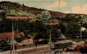 Manitou, Colorado - A view of the Trolley & Hotel at Soda Springs - c1908