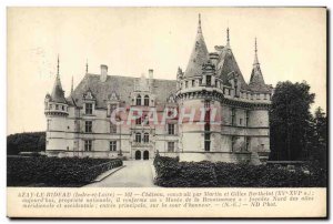 Old Postcard Azay Le Rideau Chateau constuit By Martin and Gilles Berthelot