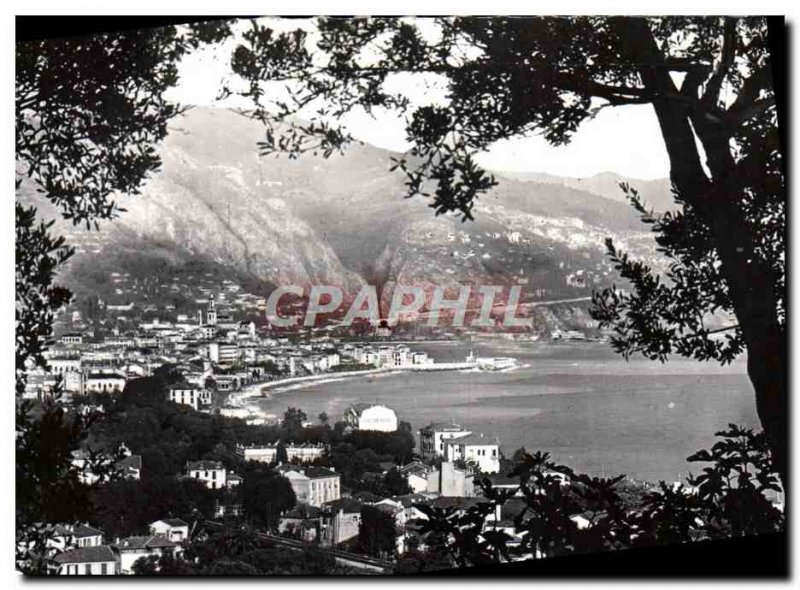 Postcard Moderne Menton General view towards the border