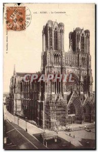 Old Postcard Reims cathedral