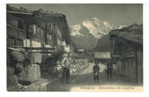 Switzerland - Gsteigwiler. Bernese Houses & Jungfrau